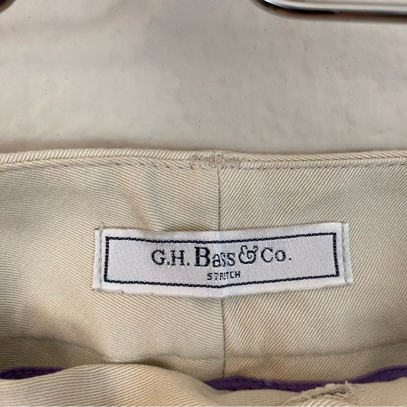 GH Bass & Co Pale Taupe Straight leg Stretch Pants Pockets Size 8 NWT - Picture 4 of 10